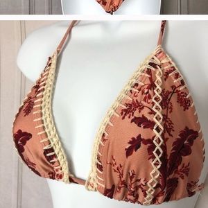 top shop crochet floral swimsuit top